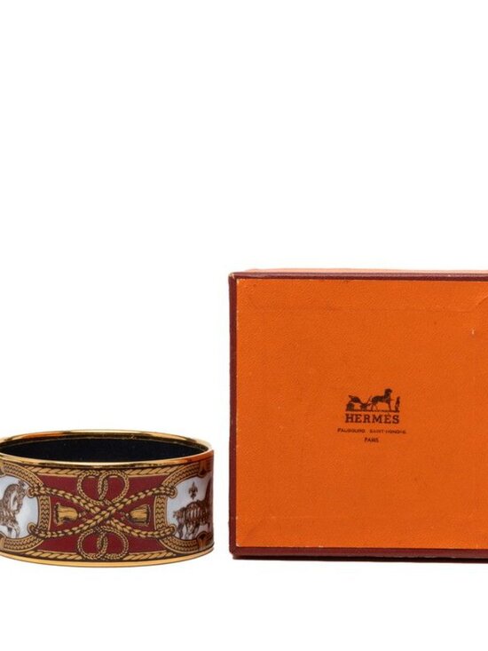 Hermes Enamel TGM Cloisonne Gold Multicolor Plated Belt